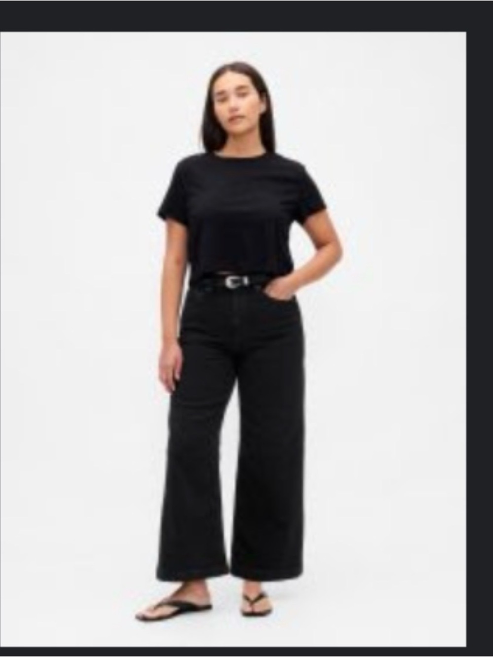 GAP Curvy High Rise Stride Wide-Leg Ankle Jeans